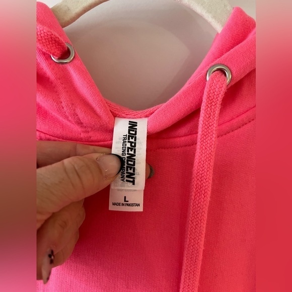 Nantucket Pink Smiley Face Hooded Sweatshirt - Picture 2 of 3